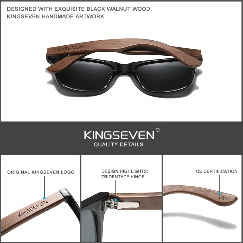 GAFAS KINGSEVEN 2023 UNISEX VASTAGO DE MADERA NATURAL